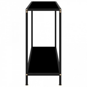 Masă consolă, negru, 100 x 35 x 75 cm, sticlă securizată - Img 3