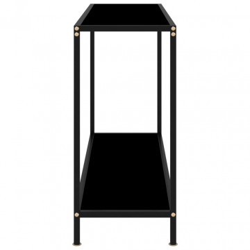 Masă consolă, negru, 120 x 35 x 75 cm, sticlă securizată - Img 2