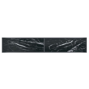 Masă consolă, negru, 200x35x75,5 cm, sticlă securizată - Img 8