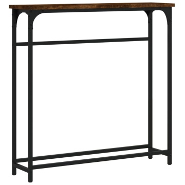 Masă consolă, stejar fumuriu, 75x19,5x75 cm, lemn prelucrat - Img 2