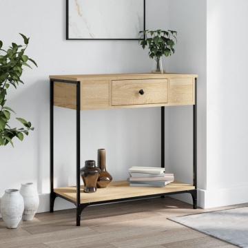 Masă consolă, stejar sonoma, 75x34,5x75 cm, lemn prelucrat - Img 1
