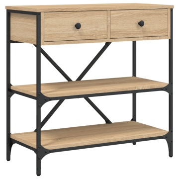 Masă consolă, stejar sonoma, 75x34,5x75 cm, lemn prelucrat - Img 2