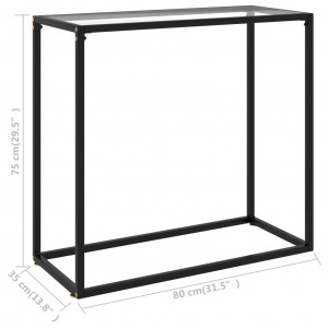 Masă consolă, transparent, 80x35x75 cm, sticlă securizată - Img 5
