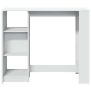 Masă de bar cu raft, alb, 124x46x103,5 cm, lemn prelucrat - Img 4
