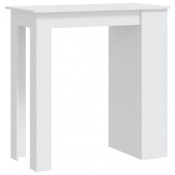 Masă de bar cu raft de depozitare, alb, 102x50x103,5 cm, PAL - Img 2