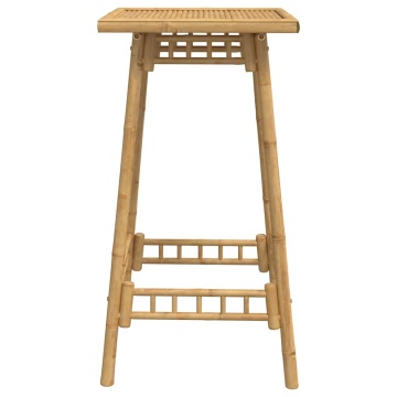 Masă de bar de exterior pătrată 55x55x100 cm bambus - Img 5