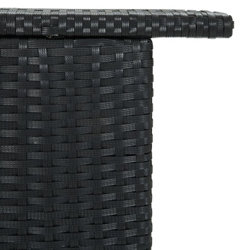 Masă de bar de grădină, negru, 120x55x110 cm, poliratan - Img 5