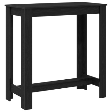 Masă de bar Neagră din Stejar 102x50x103,5 cm din Lemn Stratificat - Img 2
