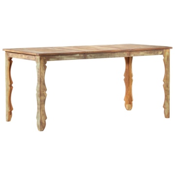 Masă de bucătărie, 160 x 80 x 76 cm, lemn masiv reciclat - Img 6
