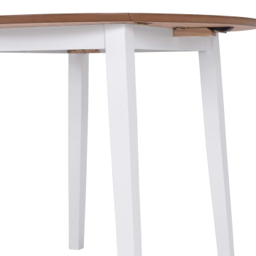 Masă de bucătărie extensibilă, rotund, MDF, alb - Img 6
