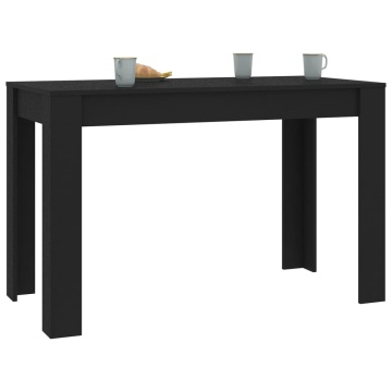 Masă de bucătărie, negru, 120x60x76 cm, lemn prelucrat - Img 3
