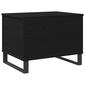Masă de cafea cu capac rabatabil Negru Stejar 60x44,5x45 cm Lemn prelucrat - Img 2