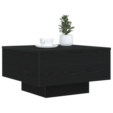 Masă de cafea cu lumini LED Stejar negru 55x55x31 cm - Img 3