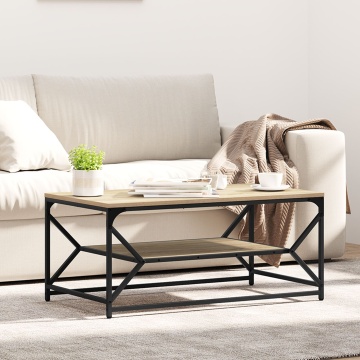 Masă de cafea cu raft, stejar sonoma 90x50x40 cm lemn prelucrat - Img 1