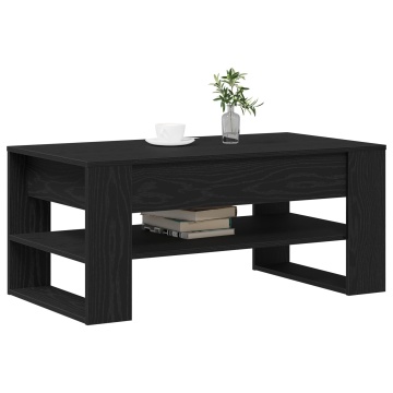 Masă de cafea Negru Stejar 102x55x45 cm Lemn prelucrat - Img 3