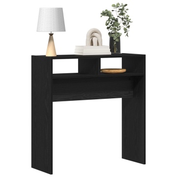 Masă de consolă din stejar negru - 78x30x80 cm - Fabricată din lemn prelucrat - Img 3