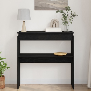 Masă de Consolă Negru Stejar 80x30x80 cm din Lemn Compozit - Img 4