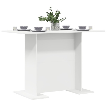 Masă de dining Alb 110x60x75 cm Lemn prelucrat - Img 3