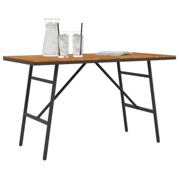 Masă de dining , Neagră, 110x55x62 cm, din lemn masiv de acacia - Img 3