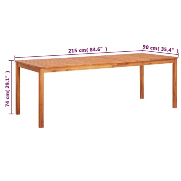 Masă de grădină, 215 x 90 x 74 cm, lemn masiv de acacia - Img 5