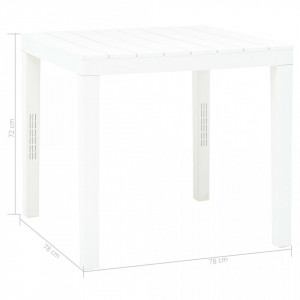 Masă de grădină, alb, 78 x 78 x 72 cm, plastic - Img 6