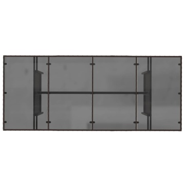 Masă de grădină cu blat din sticlă maro 190x80x75 cm poliratan - Img 6
