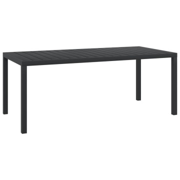 Masă de grădină, negru, 185 x 90 x 74 cm, aluminiu și WPC - Img 1