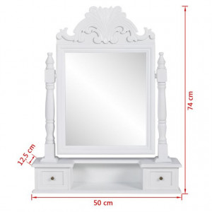 Masă de machiaj cu oglindă mobilă dreptunghiulară, MDF - Img 6