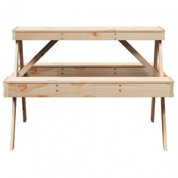 Masă de picnic, 105x134x75 cm, lemn masiv de pin - Img 4