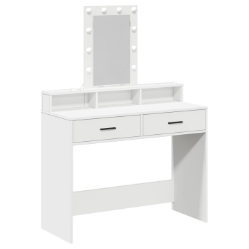 Masă de toaletă Alb MDF 100 x 41 x 140 cm Masă de toaletă - Img 2