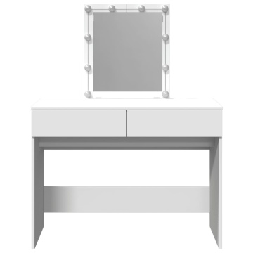 Masă de toaletă cu LED, alb, 100x40x130 cm - Img 8