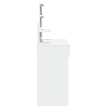 Masă de toaletă cu LED, alb, 100x40x130 cm - Img 5