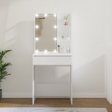 Masă de toaletă cu LED, alb, 60x40x140 cm - Img 1