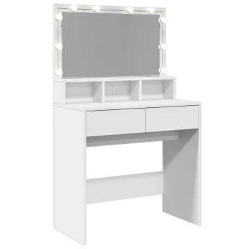 Masă de toaletă cu LED, alb, 80x41x134,5 cm - Img 7
