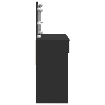 Masă de toaletă cu LED, negru, 100x40x120 cm - Img 5