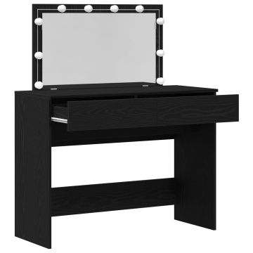 Masă de Toaletă cu LED Stejar Negru 100x40x120 cm - Img 4