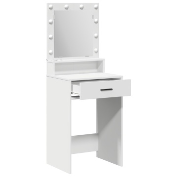 Masa de toaletă cu lumini LED Alb 50x41x135 cm - Img 4