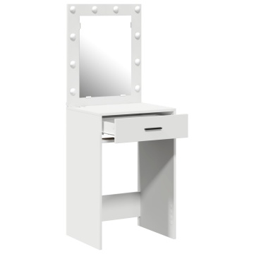 Masa de toaletă cu lumini LED, alb, 50x41x135 cm - Img 4
