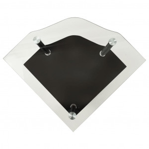 Masă laterală 2 niveluri transparent/negru 38x38x50 cm sticlă - Img 3