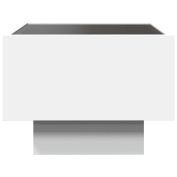 Masă laterală cu LED, alb, 40x40x30 cm, lemn prelucrat - Img 6