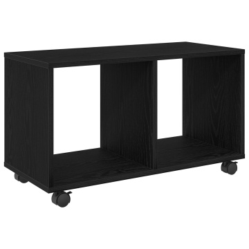 Masă laterală cu roți stejar negru 72x33x42,5 cm lemn prelucrat - Img 2
