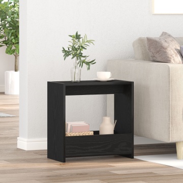 Masă laterală Negru Stejar 50x26x50 cm Lemn prelucrat - Img 1