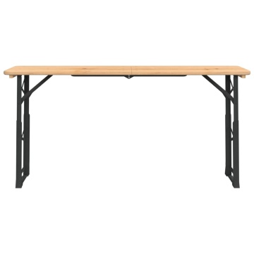 Masă pliabilă pentru bere 170x50x75/105 cm, lemn masiv de brad - Img 3