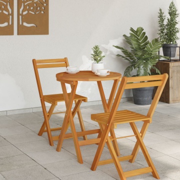 Masă pliantă de grădină rotundă Ø60x72 cm Lemn solid de acacia - Img 3