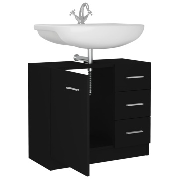 Mască de chiuvetă, negru, 63 x 30 x 54 cm, PAL - Img 4