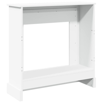 Mască de șemineu, alb, 90x30x90 cm, lemn prelucrat - Img 5