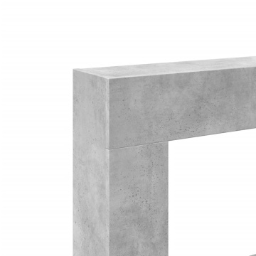 Mască de șemineu, gri beton, 81x18x82 cm, lemn prelucrat - Img 6