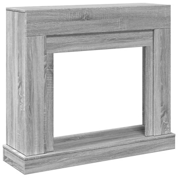 Mască de șemineu, sonoma gri, 100x30x87,5 cm, lemn prelucrat - Img 2