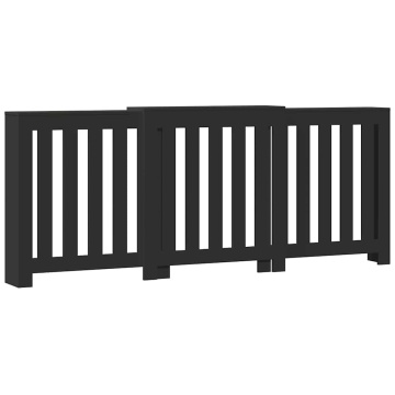 Mască pentru calorifer, negru, 205x21,5x83,5 cm, lemn prelucrat - Img 2