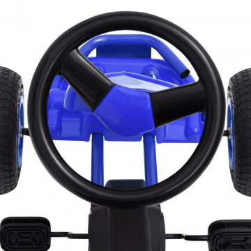 Mașinuță kart cu pedale și roți pneumatice, albastru - Img 6